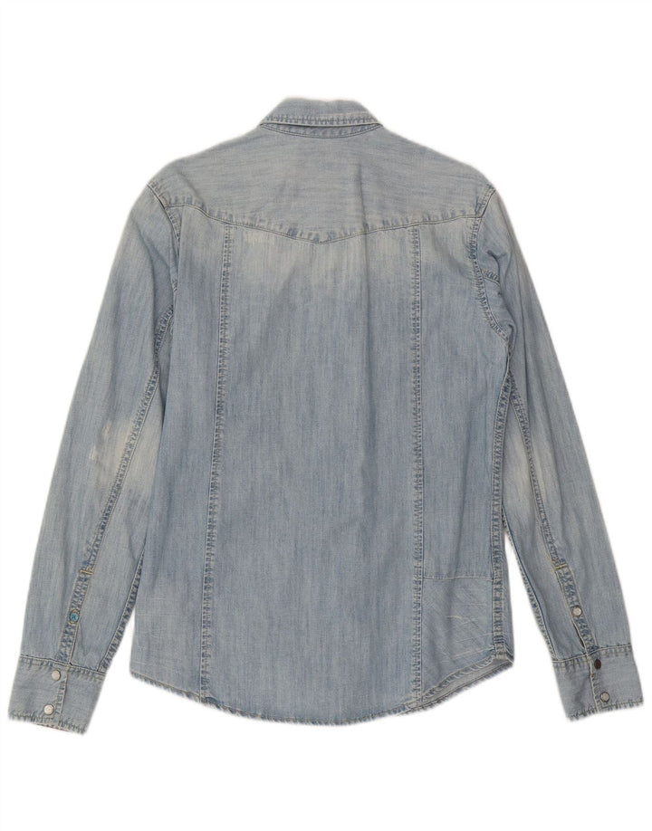 Tommy Hilfiger Herren-Jeanshemd, klein, blaue Baumwolle