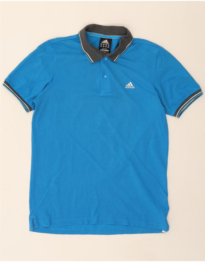 ADIDAS Mens Clima 365 Polo Shirt Medium Blue Cotton Vintage Adidas and Second-Hand Adidas from Messina Hembry 