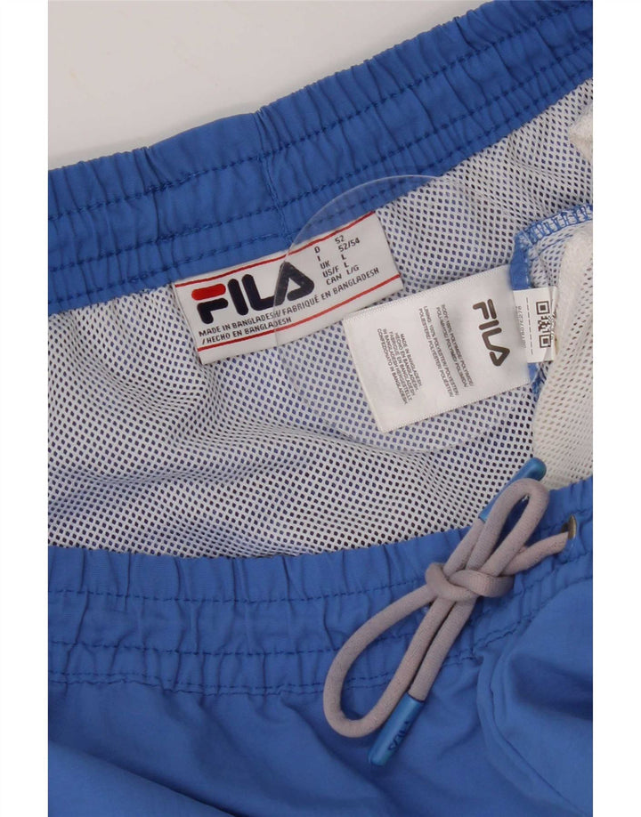 Fila Herren-Badeshorts, groß, blaues Colourblock-Nylon