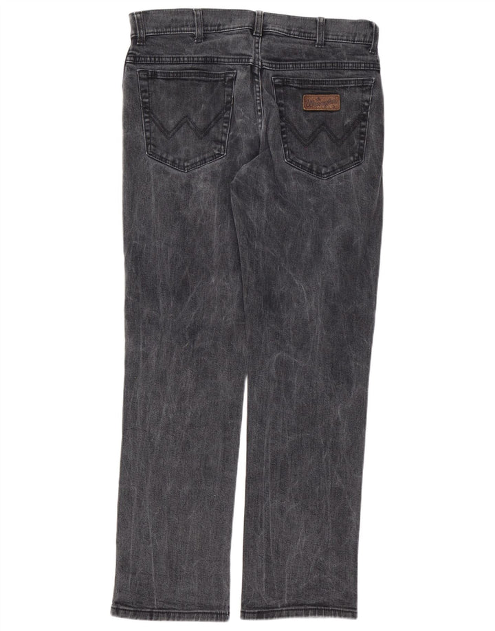 Wrangler Herren Texas Stretch Straight Jeans W34 L32 Graue Baumwolle