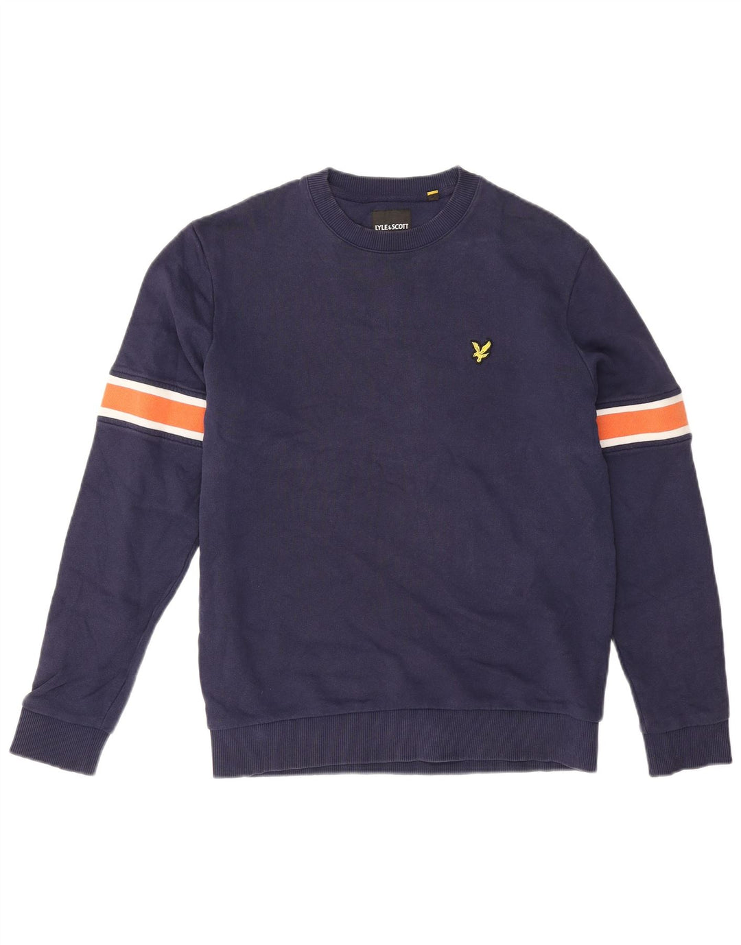 Lyle & Scott Herren-Sweatshirt, Pullover, klein, marineblau, Colourblock-Baumwolle