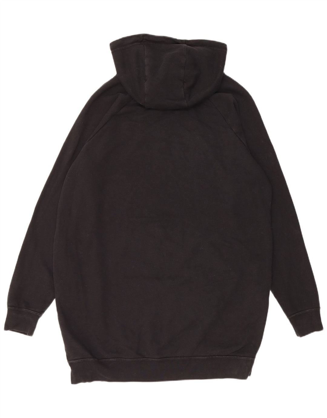 Nike Damen Longline Oversized Hoodie Pullover UK 14 Mittelschwarze Baumwolle