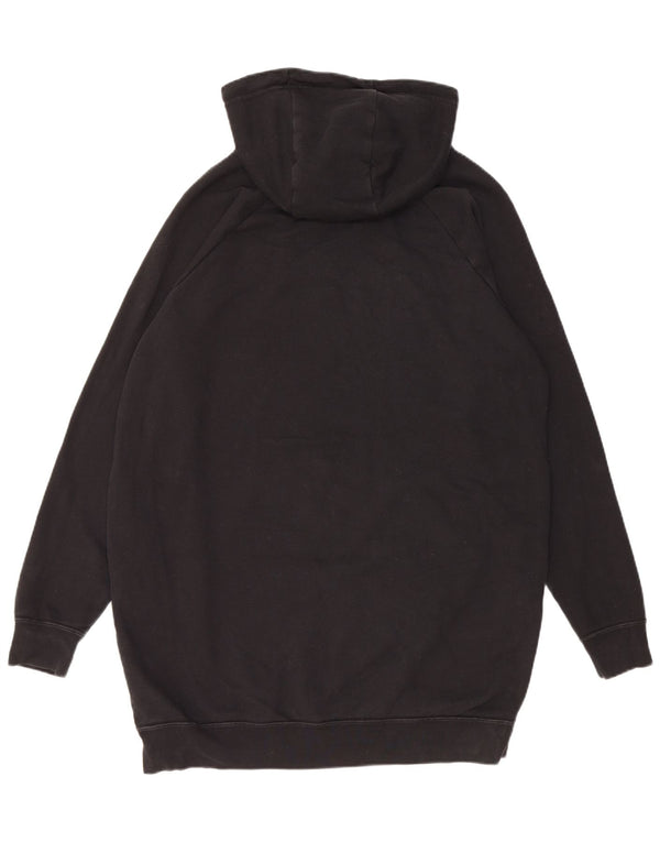 Nike Damen Longline Oversized Hoodie Pullover UK 14 Mittelschwarze Baumwolle