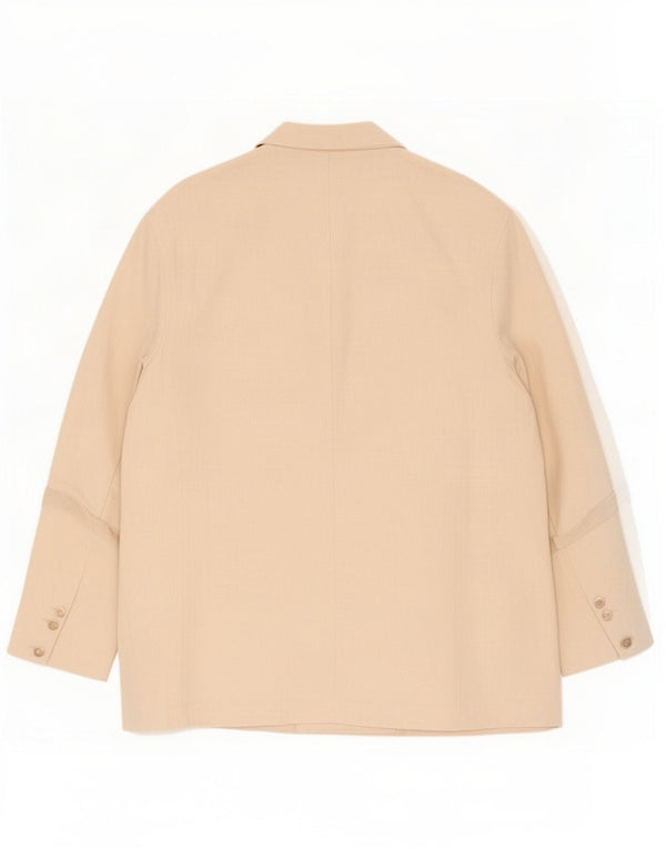 Zara Damen-Blazer mit übergroßen 3/4-Ärmeln, UK 16, Größe L, Beige