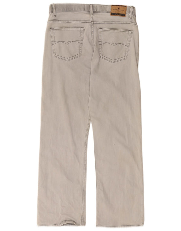 Marks & Spencer Herren Blue Harbor Straight Jeans W34 L29 Graue Baumwolle