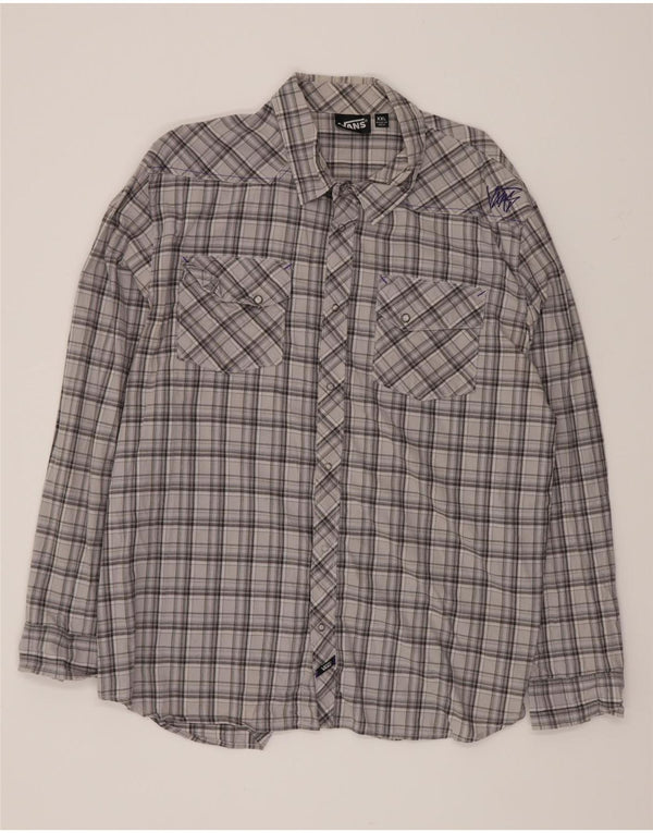 Vans Herrenhemd 2XL grau kariert Baumwolle