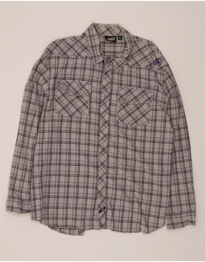 Vans Herrenhemd 2XL grau kariert Baumwolle