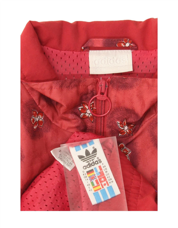 Adidas Damen-Trainingsanzug, übergroß, Jacke, Gr. 14, Größe L, Rot, Blumenmuster