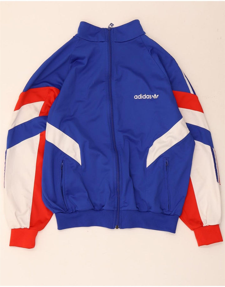 Adidas Herren-Trainingsanzug-Top-Jacke, kleines blaues Farbblock-Polyester