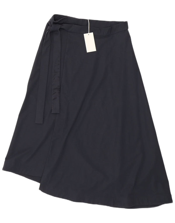 Cos Asymmetrischer Wickelrock mit hoher Taille für Damen, Größe S, W29, Marineblau, Lyocell
