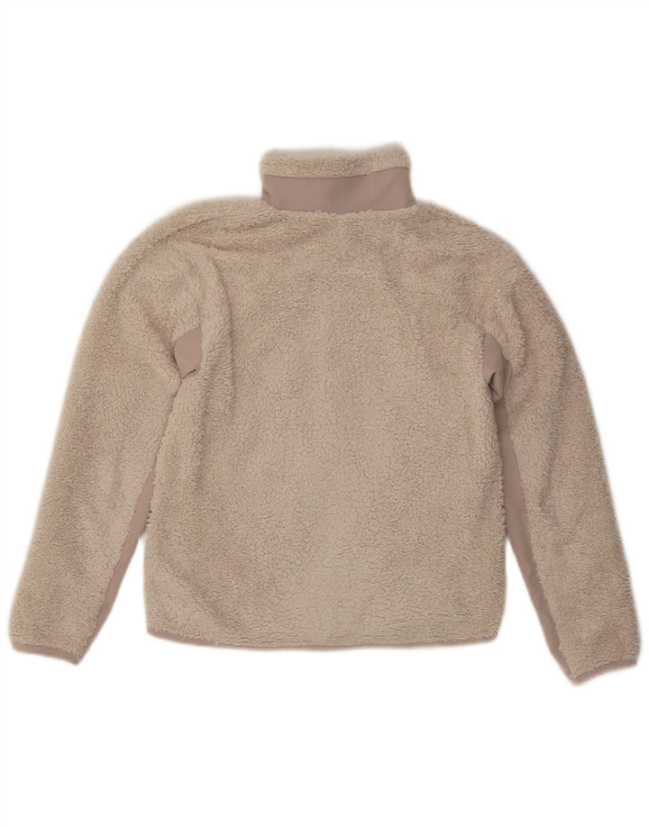 NIKE Damen-Fleecejacke in Übergröße, UK 6, XS, beige, Colourblock-Polyester