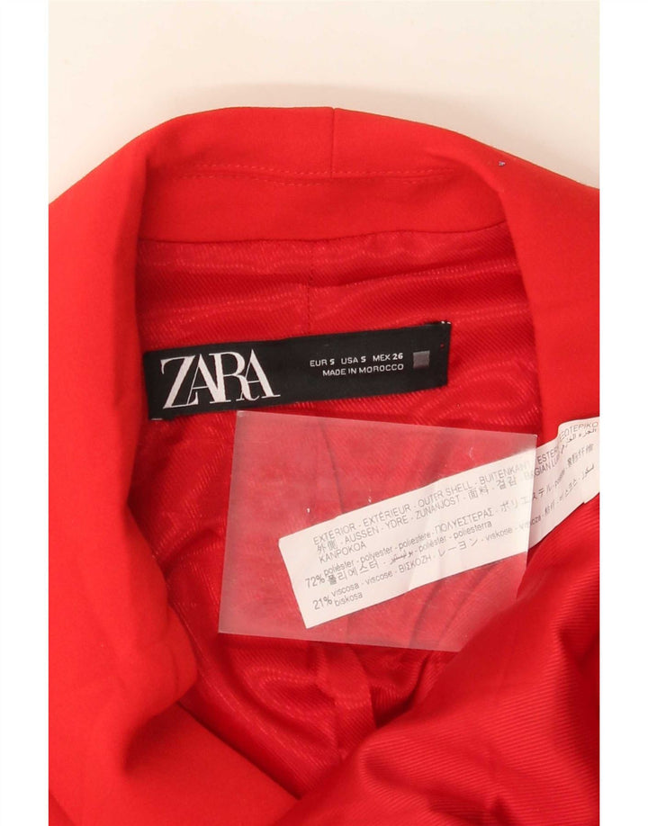 Zweireihige Longline-Weste von Zara für Damen, UK 10, Größe S, Rot, Polyester