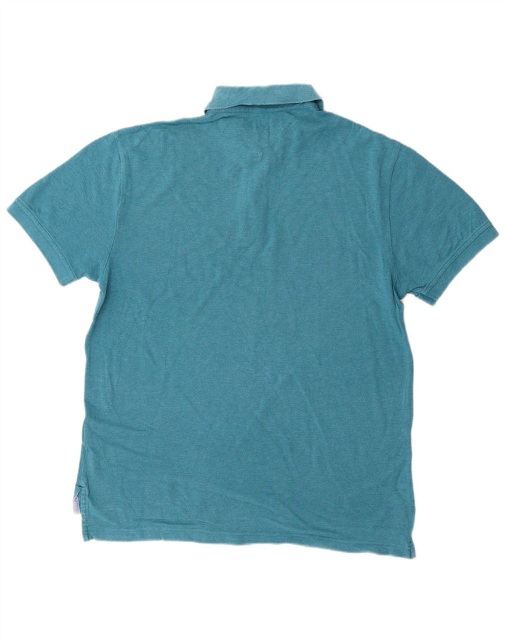 TOMMY HILFIGER Herren Poloshirt mittelblaue Baumwolle