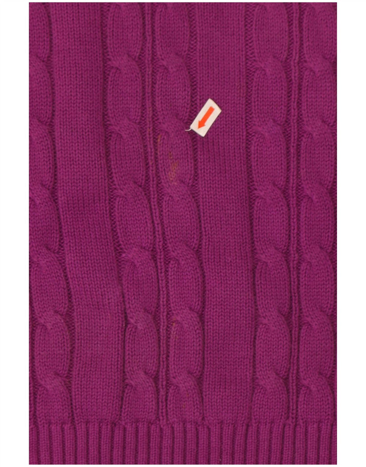 Marks & Spencer Herren-Pullover mit Rundhalsausschnitt, Größe L, Lila, Baumwolle