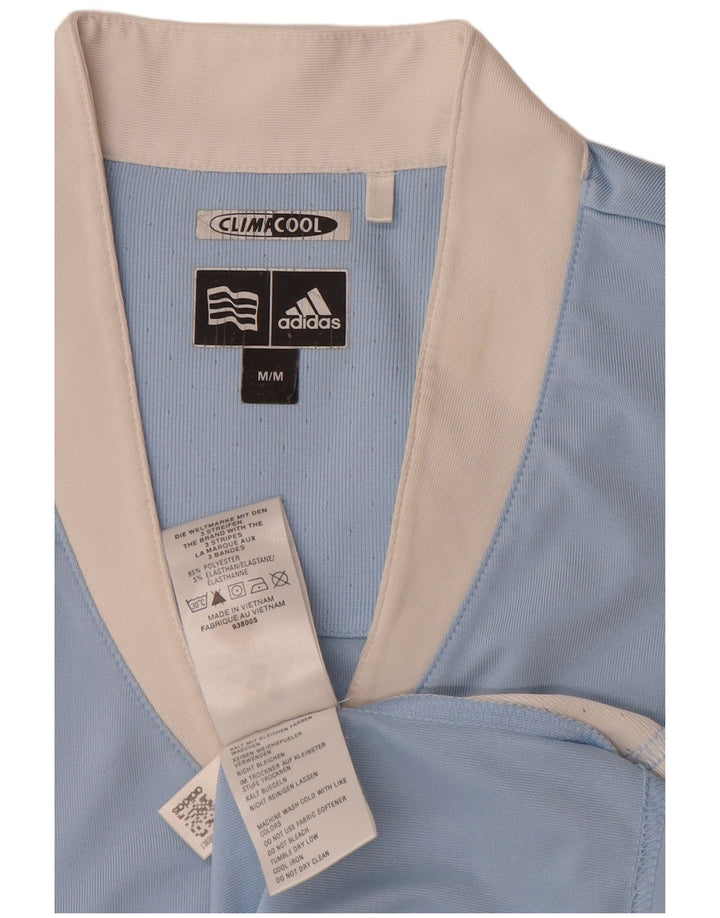 ADIDAS Damen Climacool T-Shirt Top UK 14 Mittelblau Farbblock