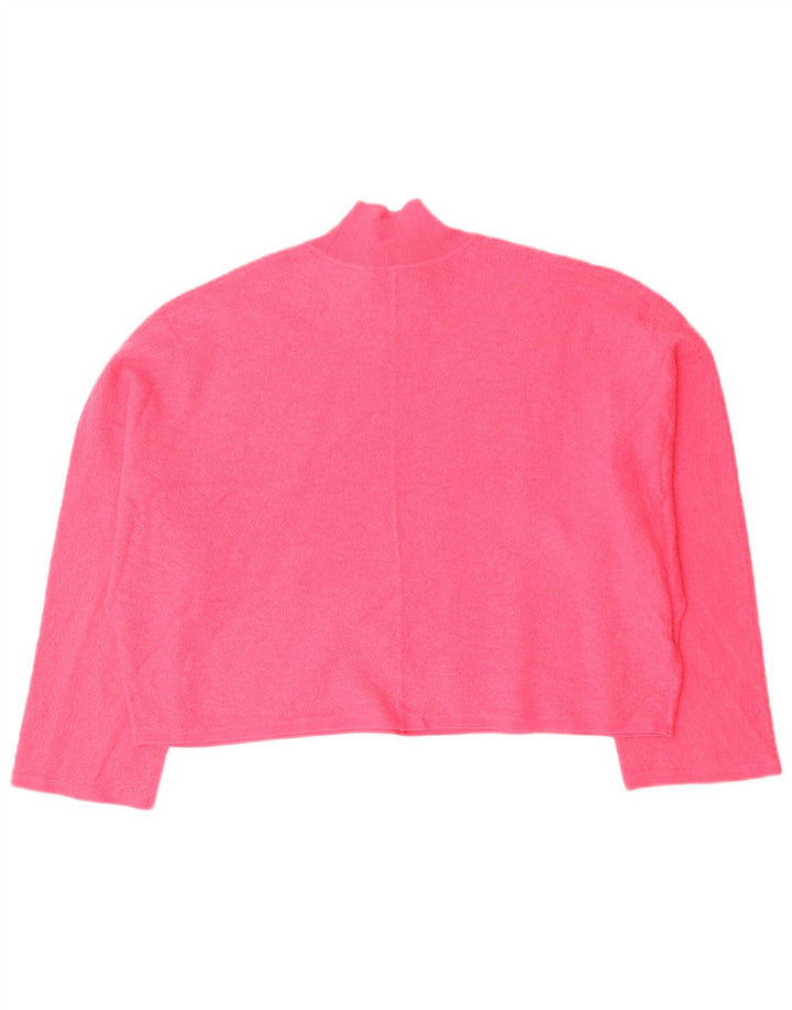 Cos Womens Crop Oversized Rollkragenpullover Pullover UK 10 Small Rosa Wolle
