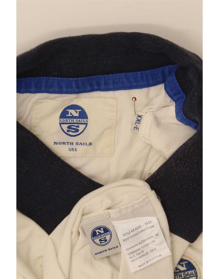 North Sails Herren Rugby-Poloshirt 2XL aus weißer Baumwolle