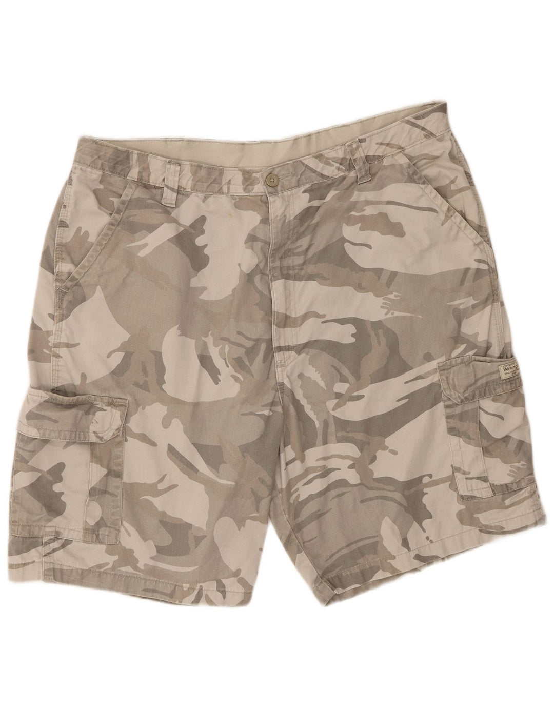Wrangler Herren Cargo-Shorts W42 2XL Graue Camouflage-Baumwolle