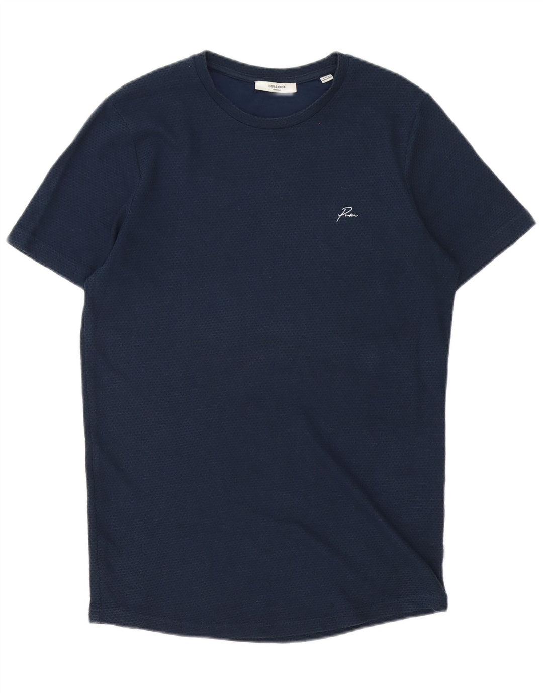 Jack & Jones Herren-T-Shirt-Oberteil aus Baumwolle in mittlerer Marineblau-Optik
