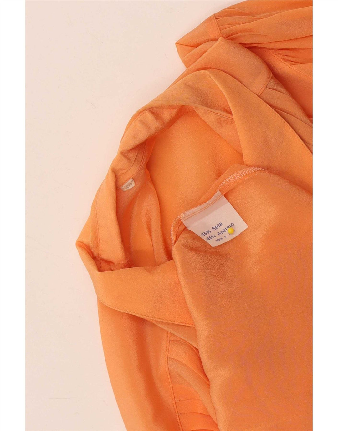 Vintage Damen Relaxed Fit Durchsichtige Hemdbluse EU 40 Mittelorange