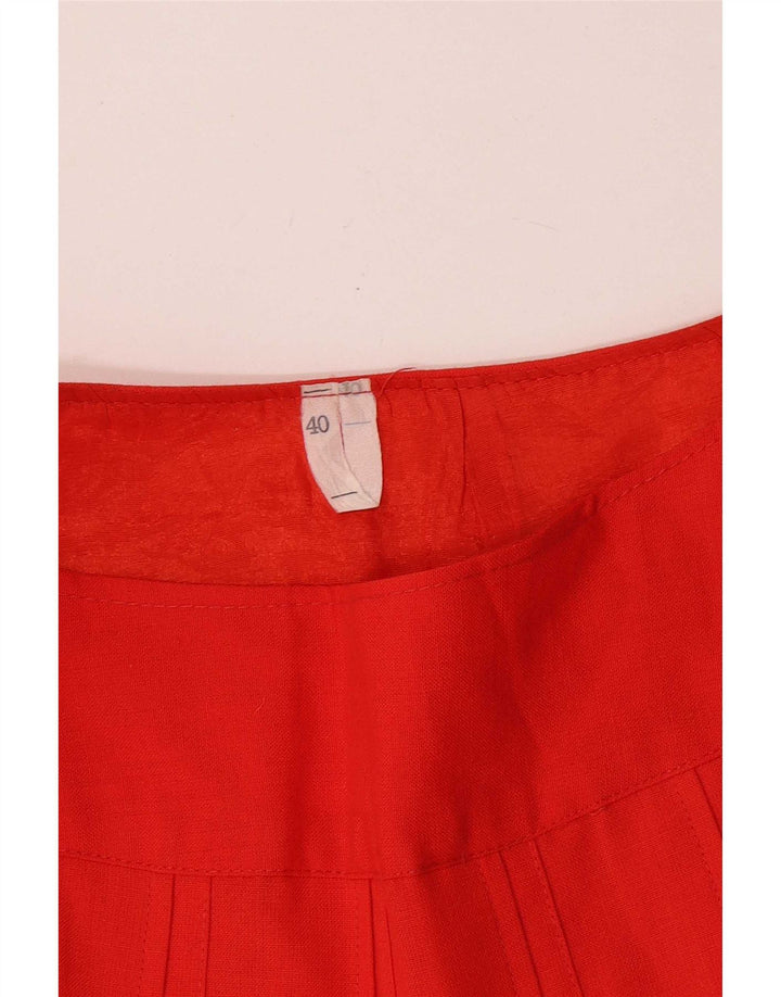 Vintage Damen Mini Faltenrock IT 40 Small W26 Rot