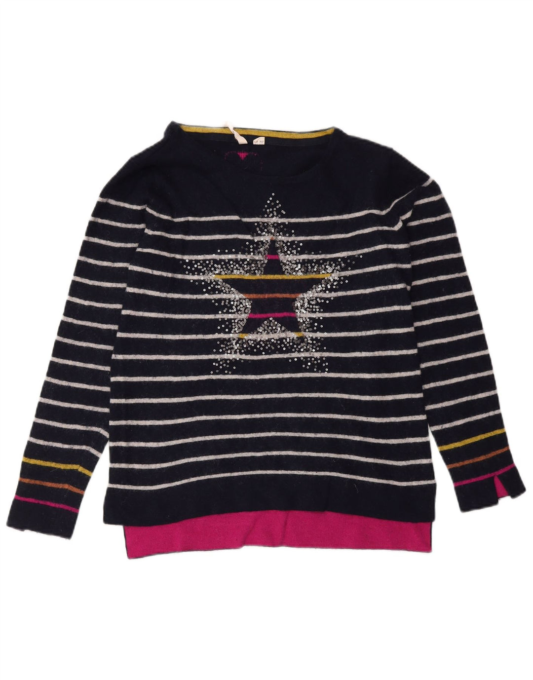 White Stuff Herren-Pullover mit U-Boot-Ausschnitt, Gr. 12, mittelmarineblau gestreift