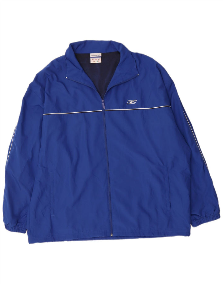 REEBOK Herren-Trainingsanzug-Top-Jacke, großes blaues Polyester