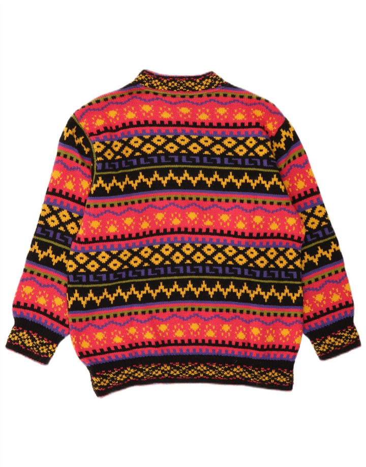 Vintage Damen Rollkragenpullover Pullover UK 10 Klein Mehrfarbig