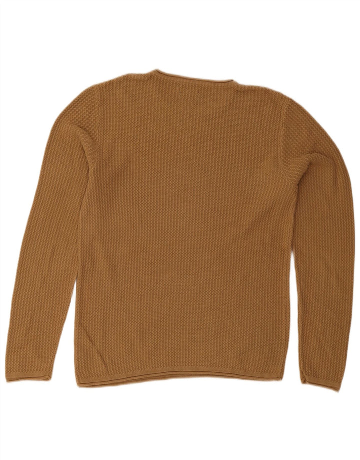 Jack & Jones Herren-Pullover mit Rundhalsausschnitt, mittelbeige Baumwolle