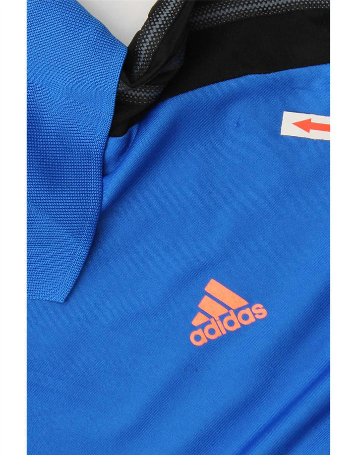 Adidas Herren Climacool Poloshirt 2XL Blau Colourblock Polyester