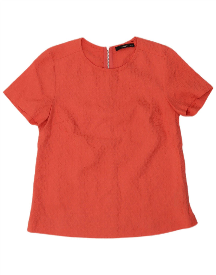 Oasis Kurzarm-Blusenoberteil für Damen, UK 10, Größe S, rosa, geblümt, Polyester