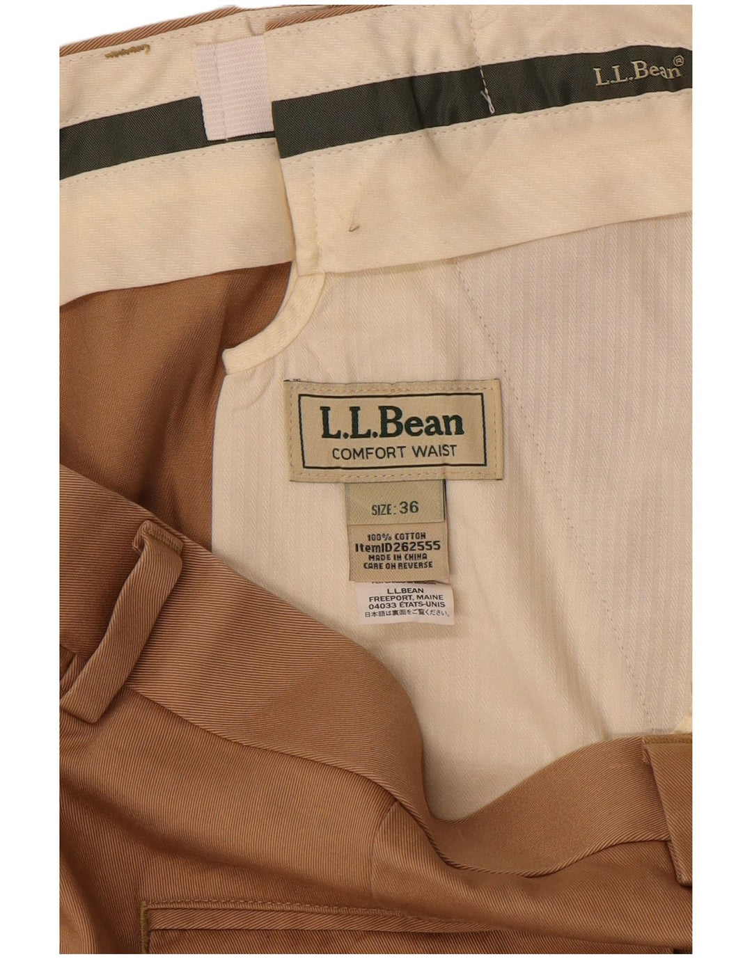 L.L.BEAN Herren-Chinohose mit bequemer Passform, gerade Passform, W36, L31, Beige, Baumwolle