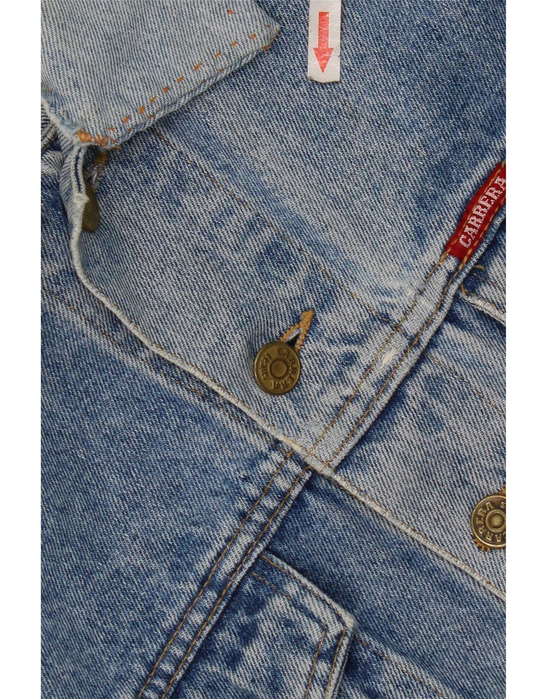 Carrera Herren Distressed Jeansjacke UK 36 Small Blau Baumwolle