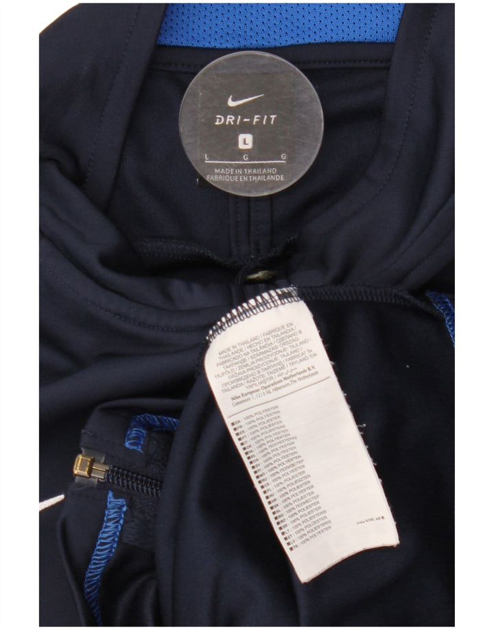 Nike Herren Dri Fit Trainingsanzug-Top-Jacke, groß, Marineblau, Farbblock