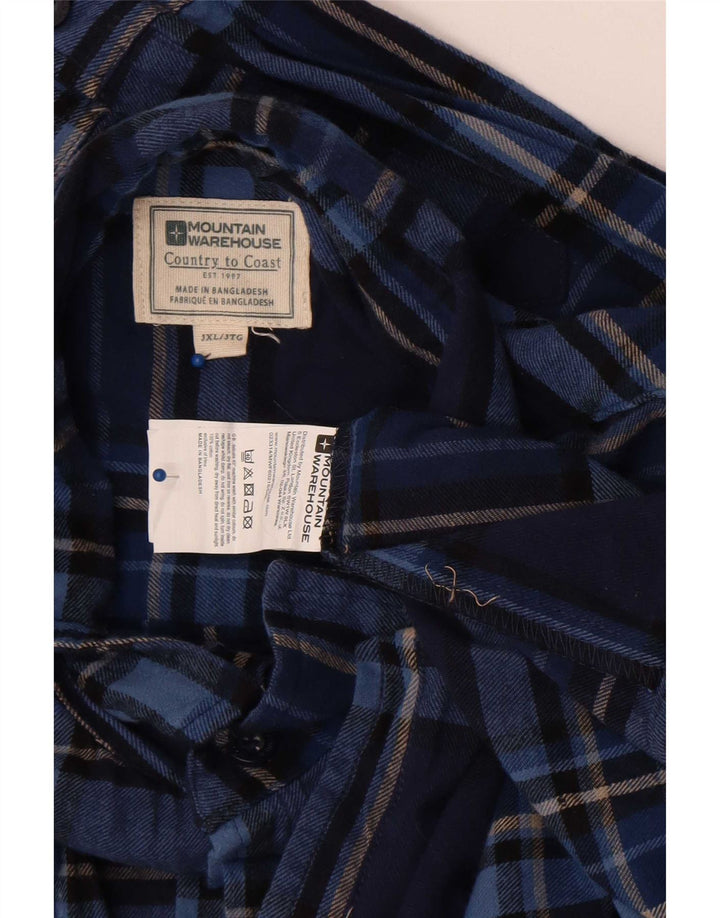 Mountain Warehouse Herren-Flanellhemd 3XL aus blau karierter Baumwolle