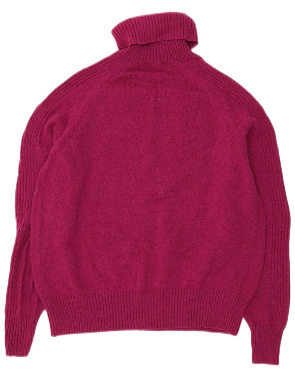 Marks & Spencer Rollkragenpullover für Damen, UK 16, Größe L, Rosa, Lammwolle