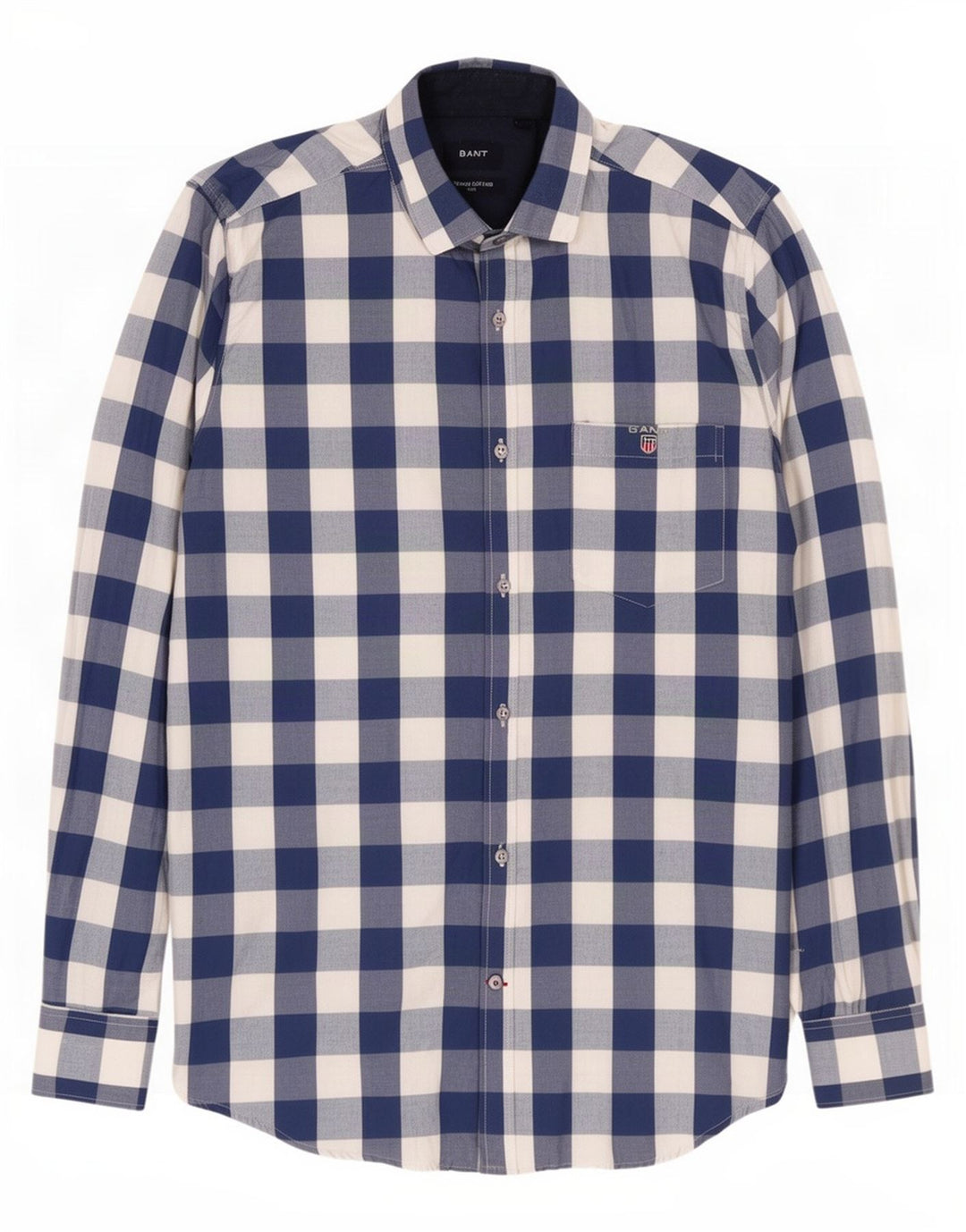 Gant Slim-Hemd für Herren, klein, blau, Gingham-Baumwolle