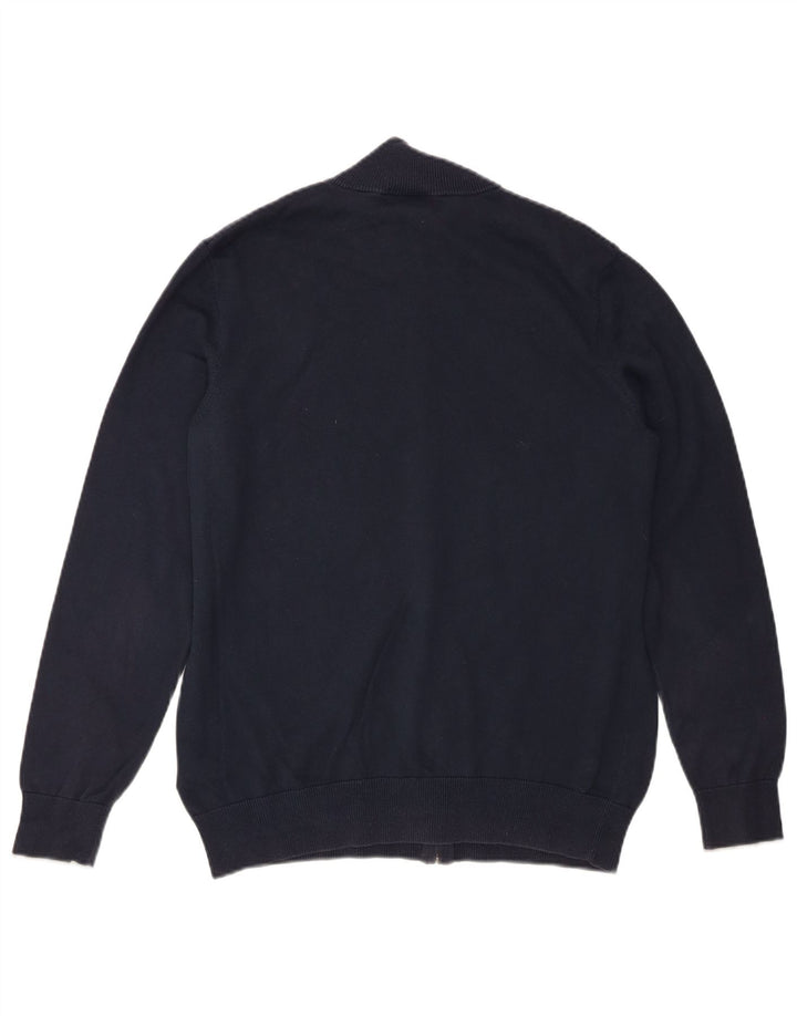 TIMBERLAND Mens Cardigan Sweater Medium Navy Blue Cotton