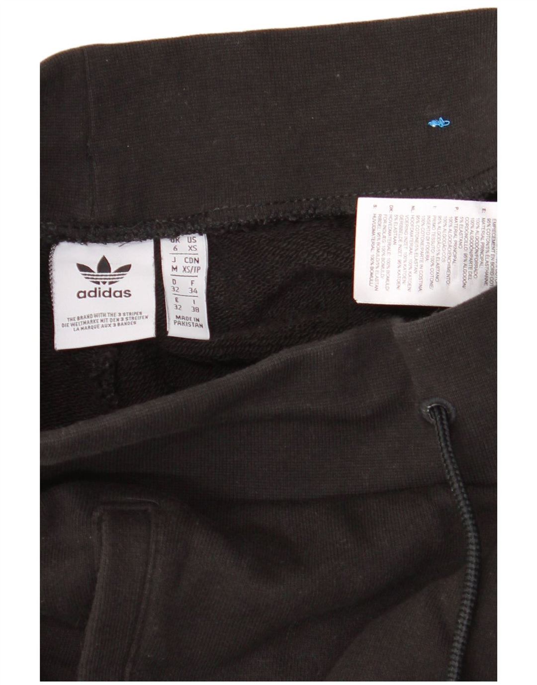 ADIDAS Damen Trainingshose Jogger UK 6 XS Schwarz Baumwolle