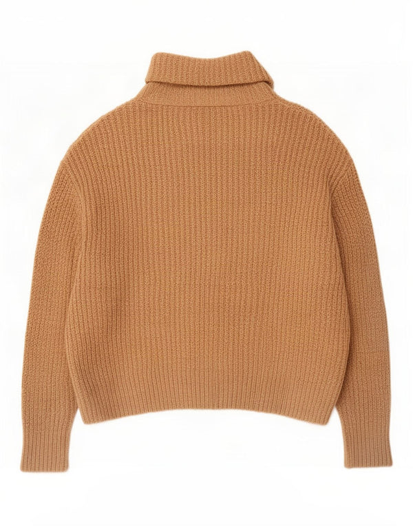 Zara Damen-Pullover mit Rollkragen, übergroß, Gr. 10, Größe S, Beige, Acryl