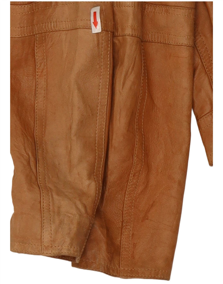 XETRA Damen Leder Bikerjacke UK 8 Small Beige