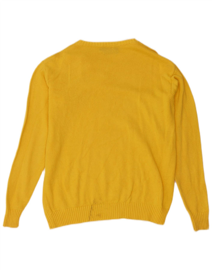 Brooksfield Herren-Pullover mit V-Ausschnitt aus mittelgelber Baumwolle
