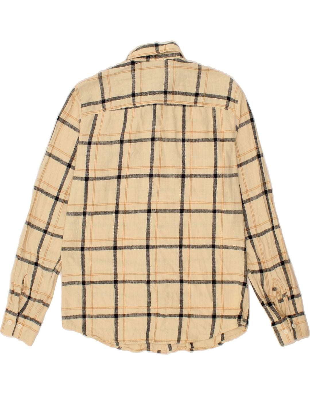 JACK & JONES Mens Flannel Shirt Medium Beige Check Cotton Vintage Jack & Jones and Second-Hand Jack & Jones from Messina Hembry 