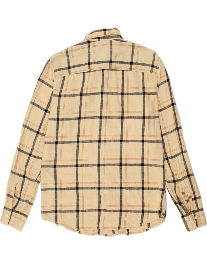 JACK & JONES Mens Flannel Shirt Medium Beige Check Cotton Vintage Jack & Jones and Second-Hand Jack & Jones from Messina Hembry 