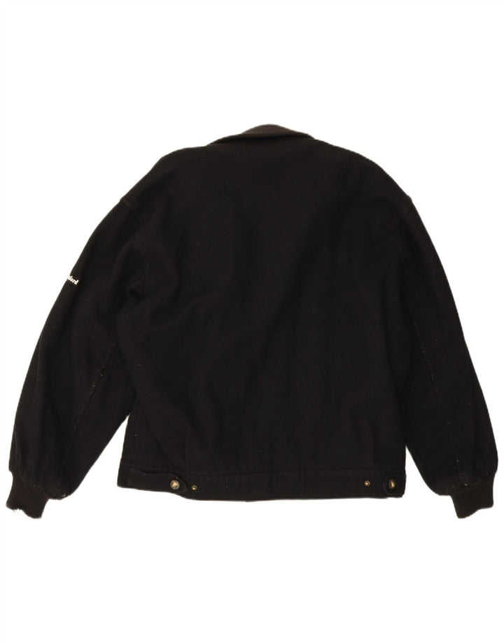 Ivy Oxford Herren Bomberjacke UK 42 XL Schwarze Wolle
