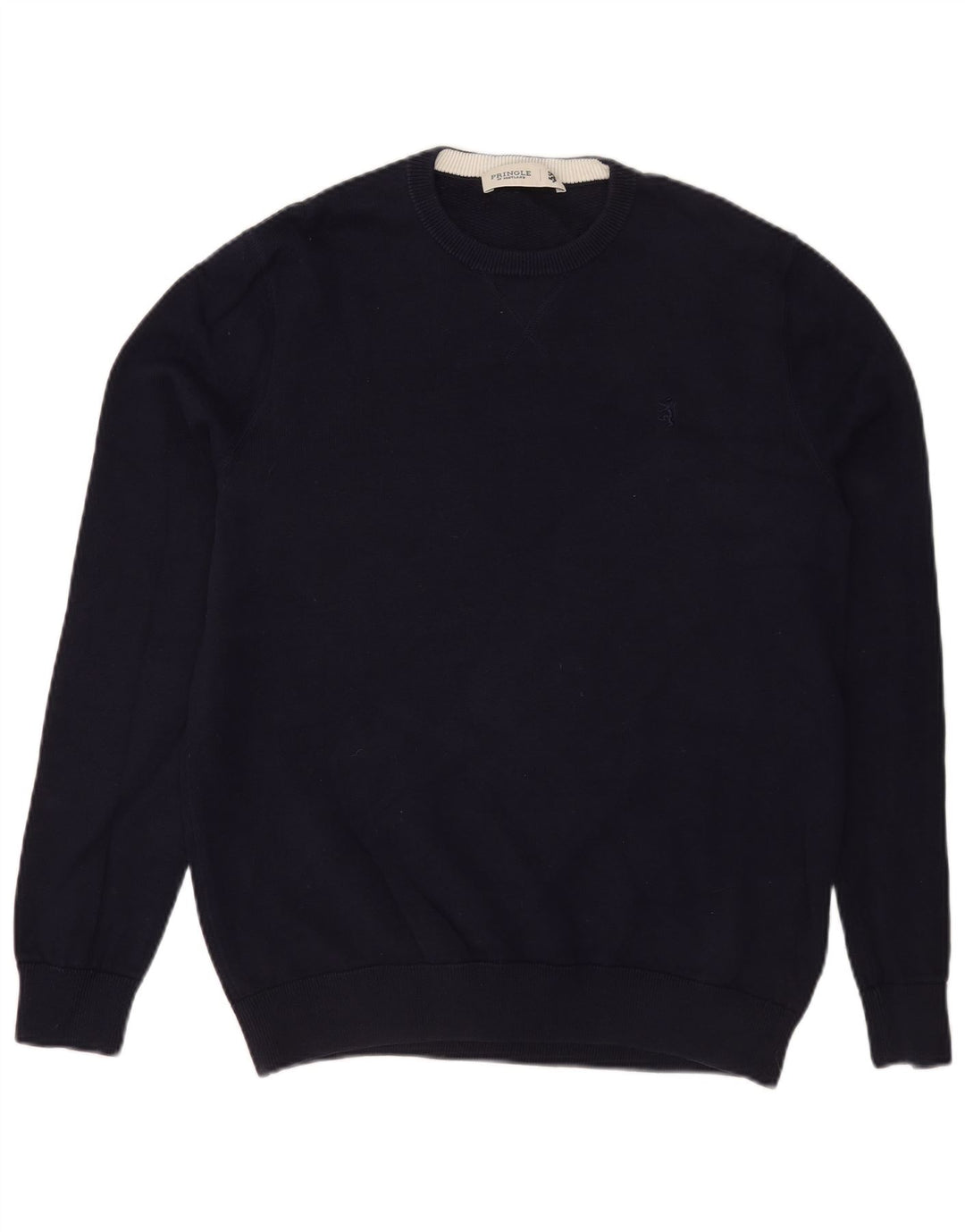 Pringle Herren-Pullover mit Rundhalsausschnitt, mittlere marineblaue Baumwolle
