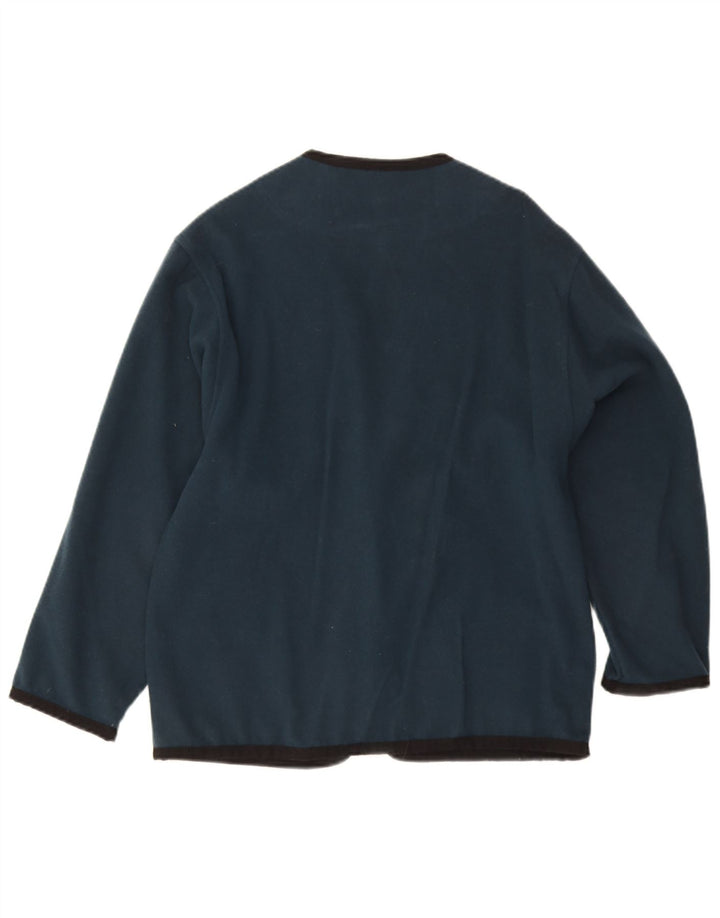 Vintage Damen Cardigan Pullover UK 12 Medium Marineblaue Wolle