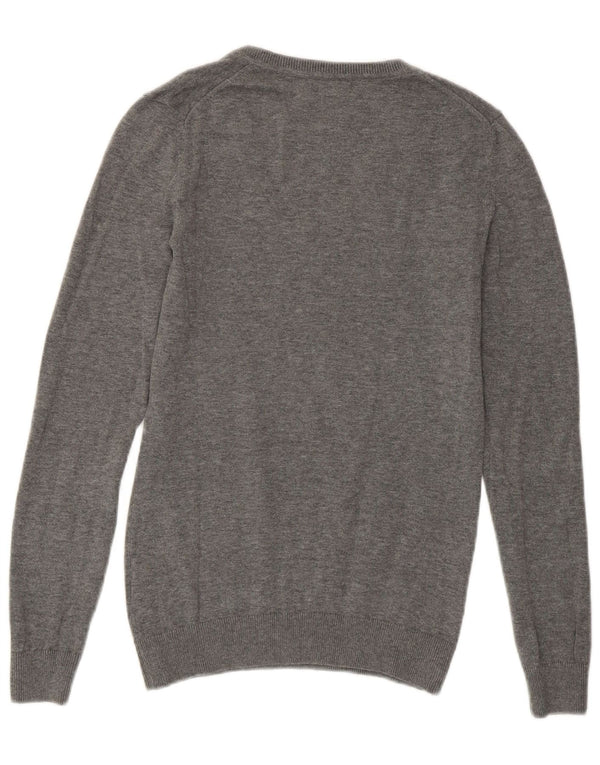 TOMMY HILFIGER Damen-Pullover mit V-Ausschnitt, Gr. 6, XS, Grau Argyle/Diamant