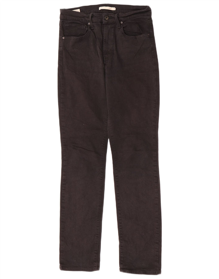 Levi's Damen 724 High Rise Straight Jeans W30 L30 Schwarze Baumwolle