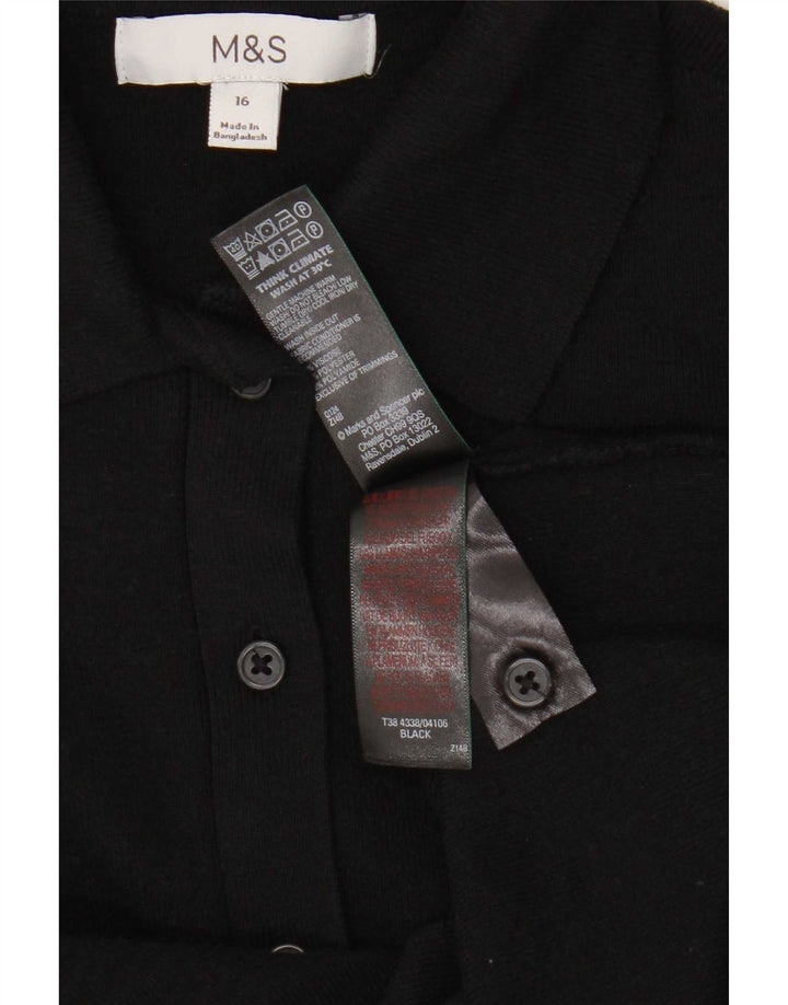 Marks & Spencer Damen-Cardigan-Pullover UK 16 Große schwarze Viskose